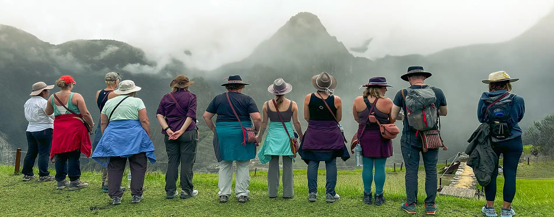 machu picchu group tourist front page