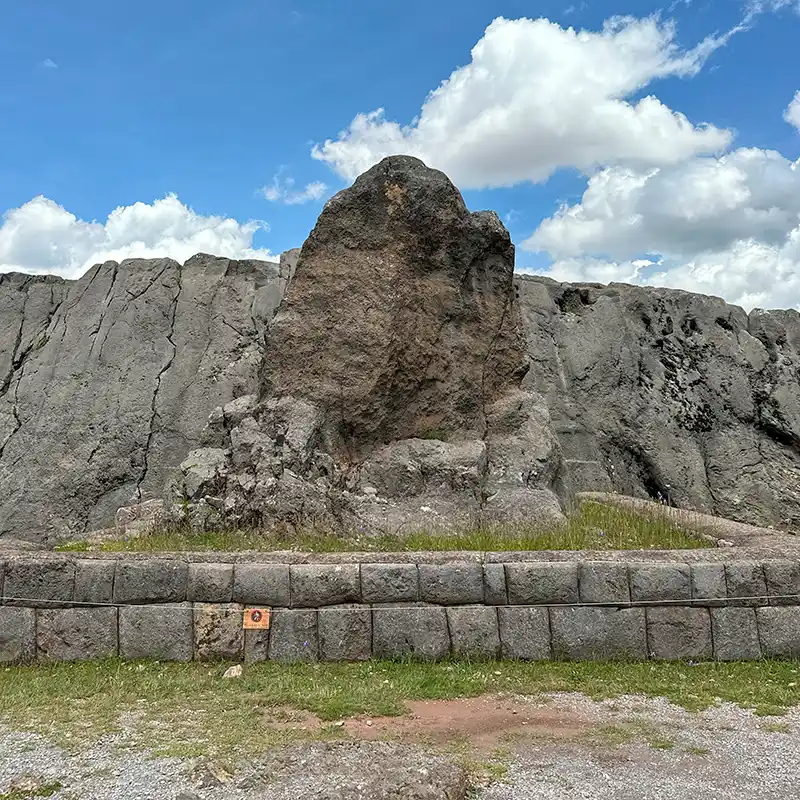 The carved outcrop at Q'enqo — one of the clearest surviving power places in Cusco