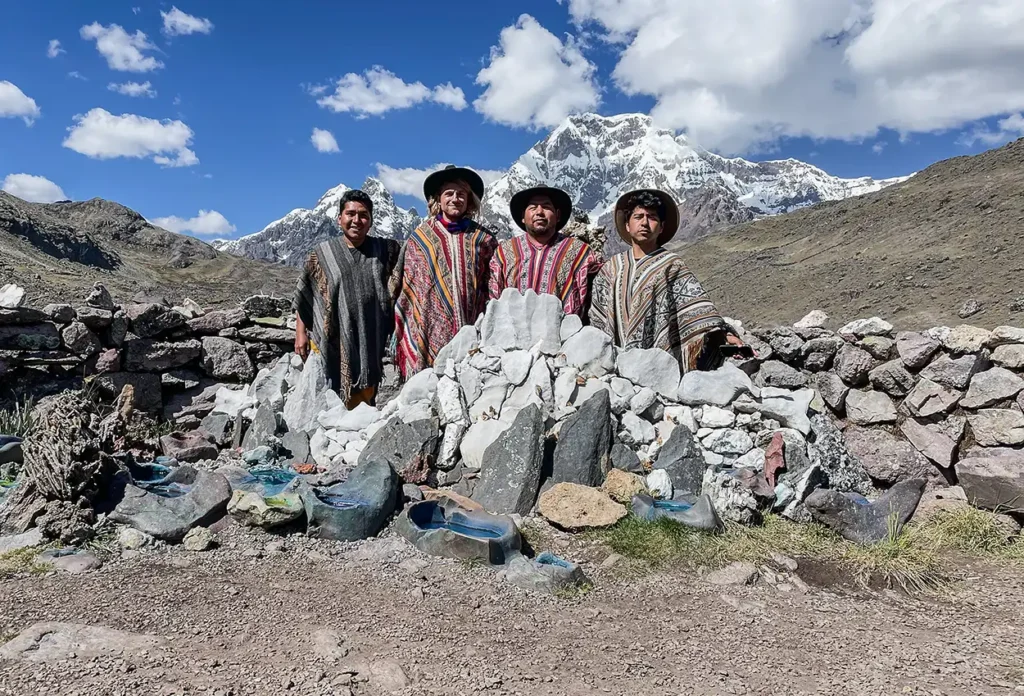 Ausangate at 6,384 m — the ancient Apu standing behind Rainbow Mountain Peru