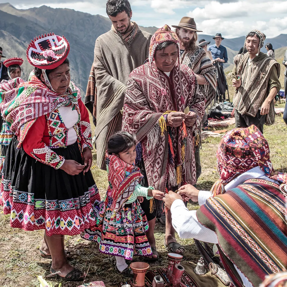 An Andean wedding closing a spiritual retreat for couples in Peru